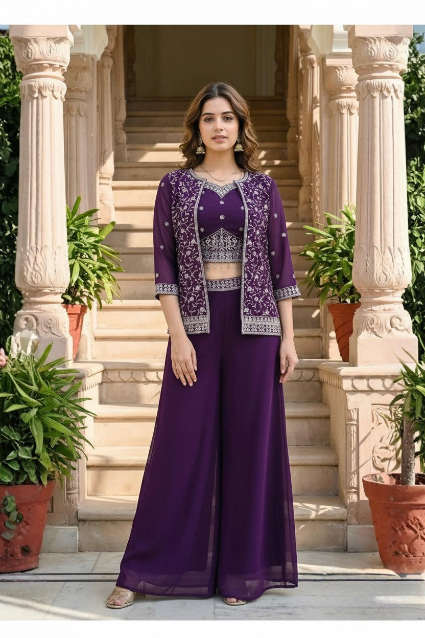 Embroidered Indo-Western Coord Set