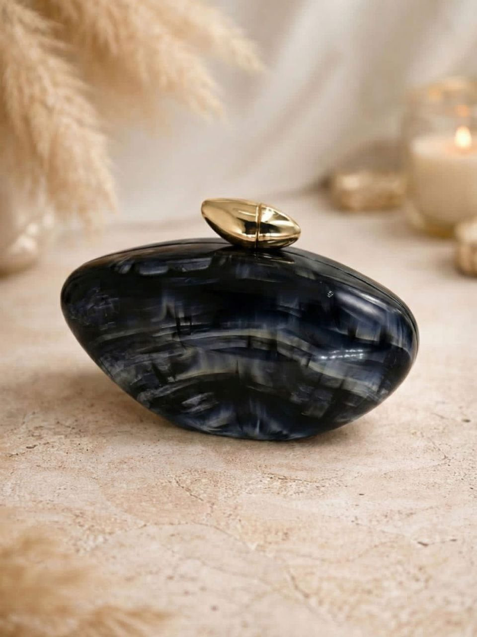 Designer Oval Acrylic Clutch