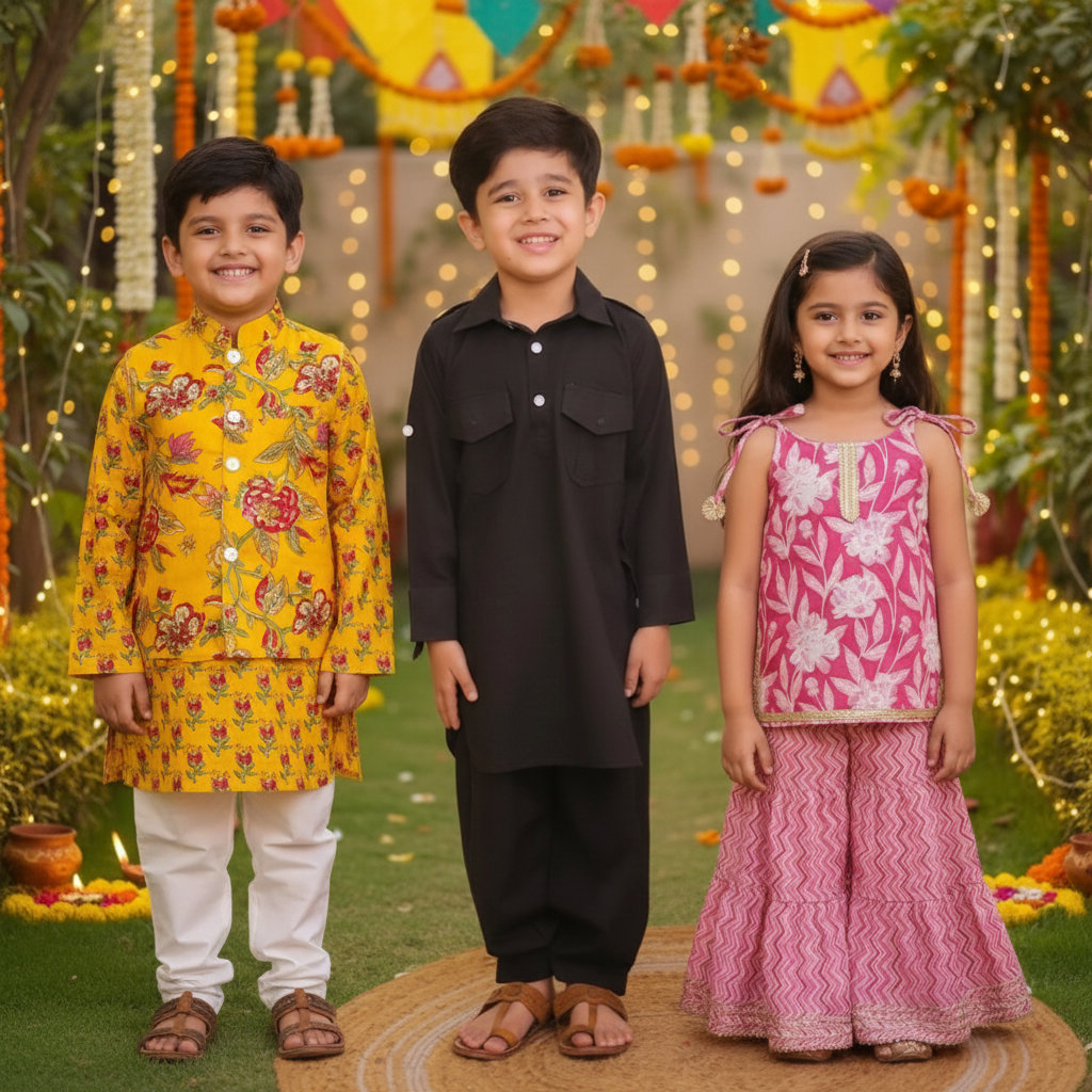 Kidswear Collection - Black Pathani Centre