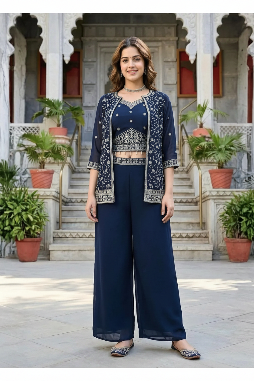 Embroidered Indo-Western Coord Set