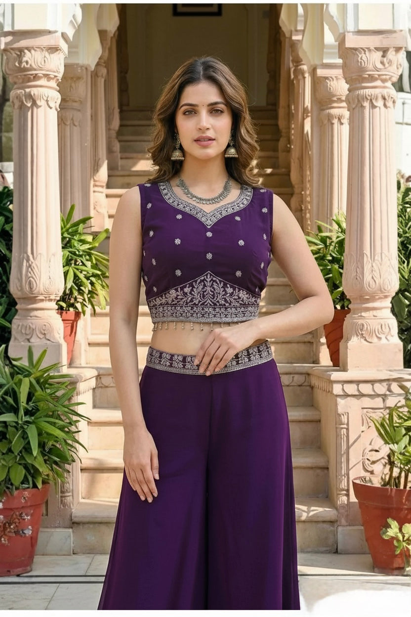 Embroidered Indo-Western Coord Set