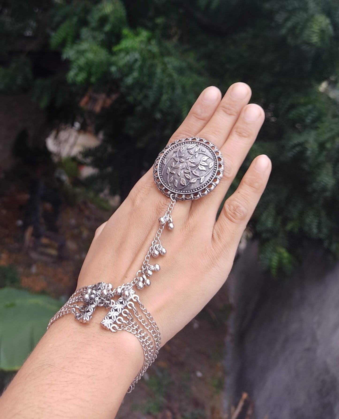 Silver Hath Phool Hand Accessory
