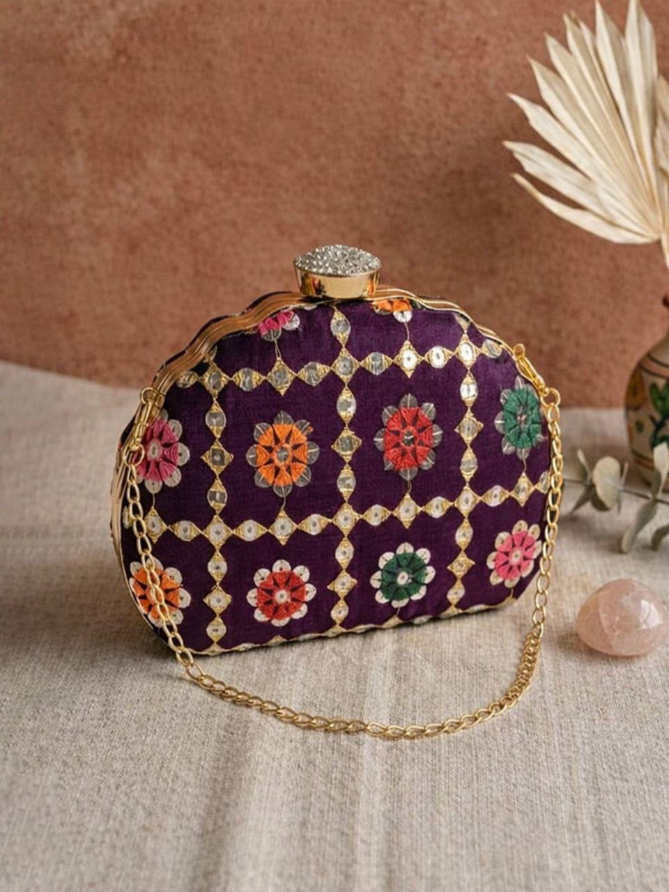 D-Frame Embroidery Clutch