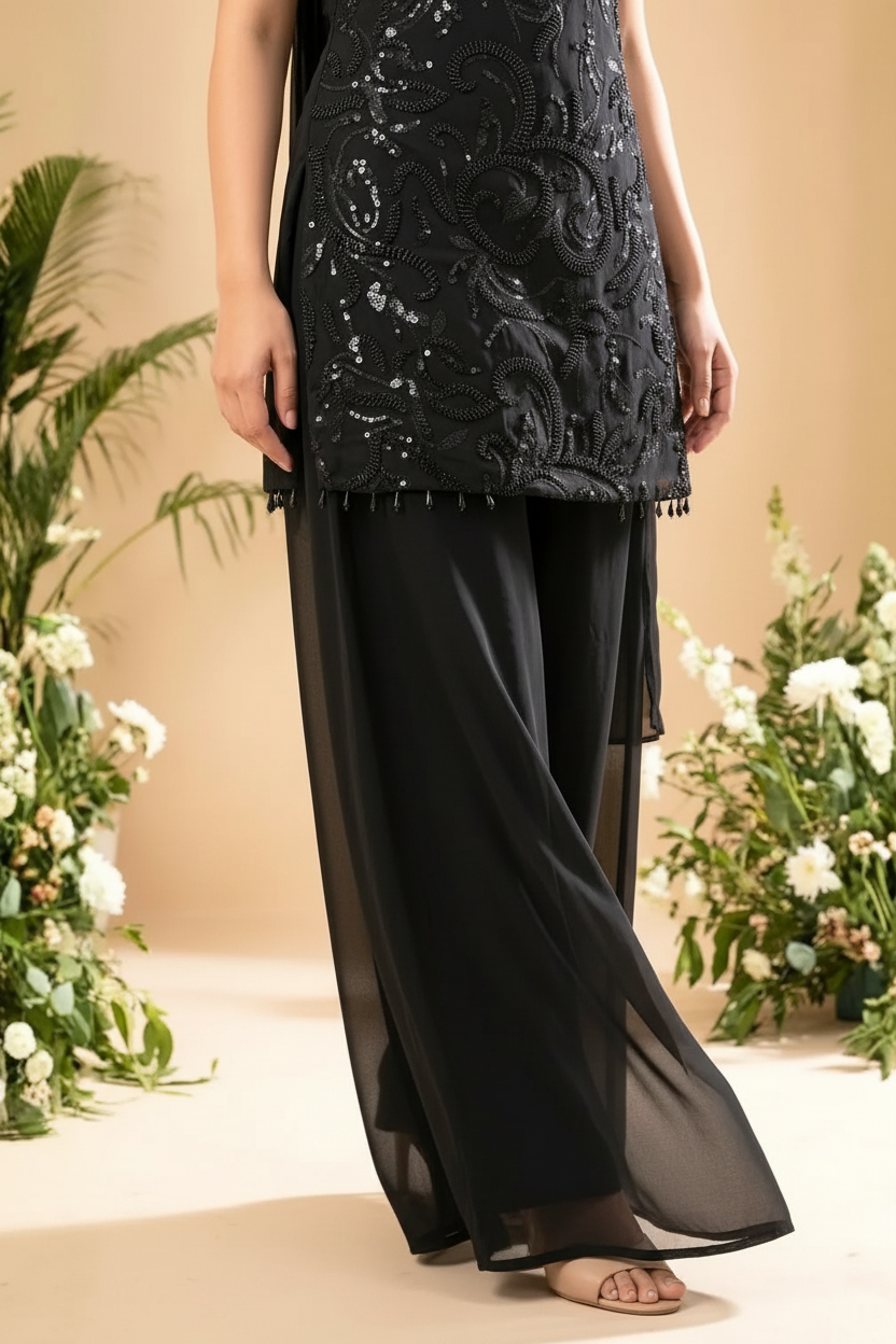 Black Sharara Detail