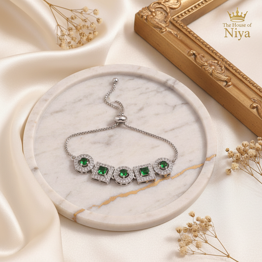 Emerald Green AD Bracelet - House of Niya Style