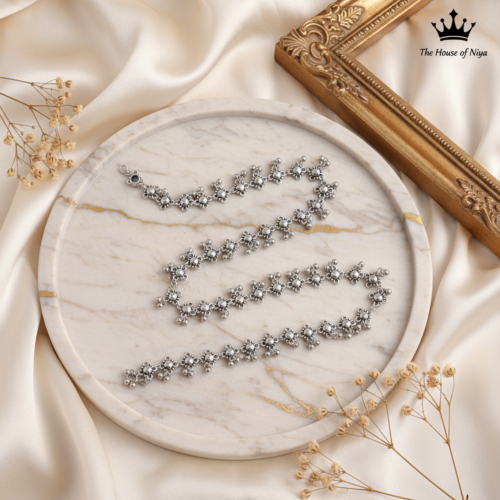 Indian Ethnic Jewellery Set - styled tray shot