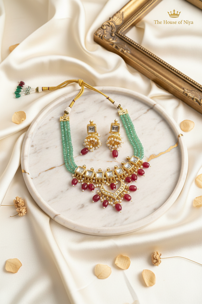 Kundan Set on Marble Tray – The House of Niya