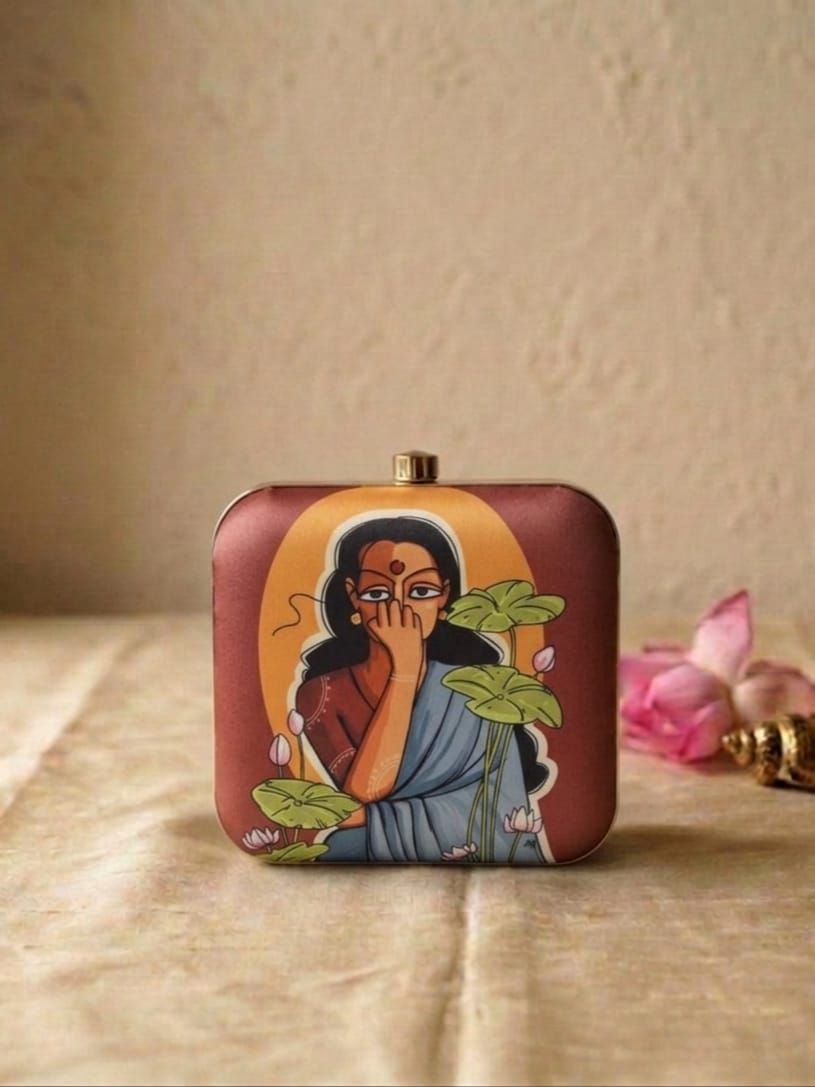 Printed Square Sling Bag – Indian Art Edition