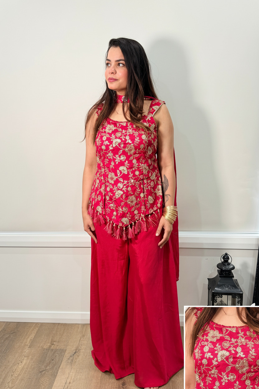 Red Embroidered Set - Photo 4